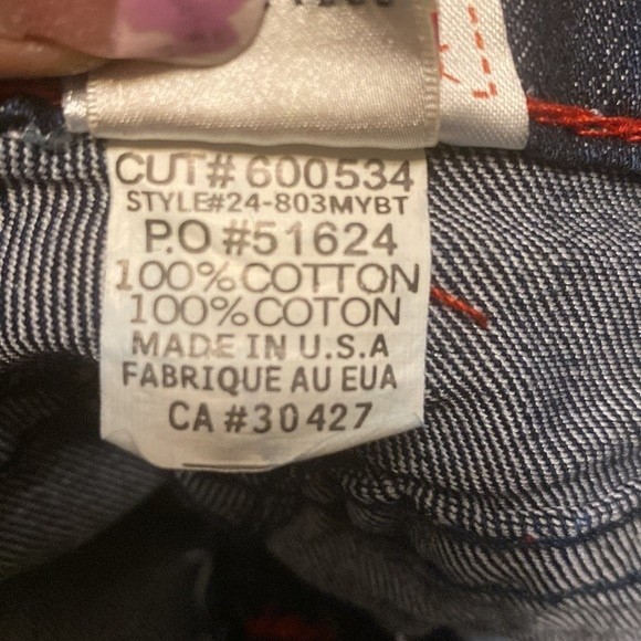 Y2K True religion Jeans Urban Cow Bill Big T Distress Skinny green Blue Size 28 - Picture 7 of 16